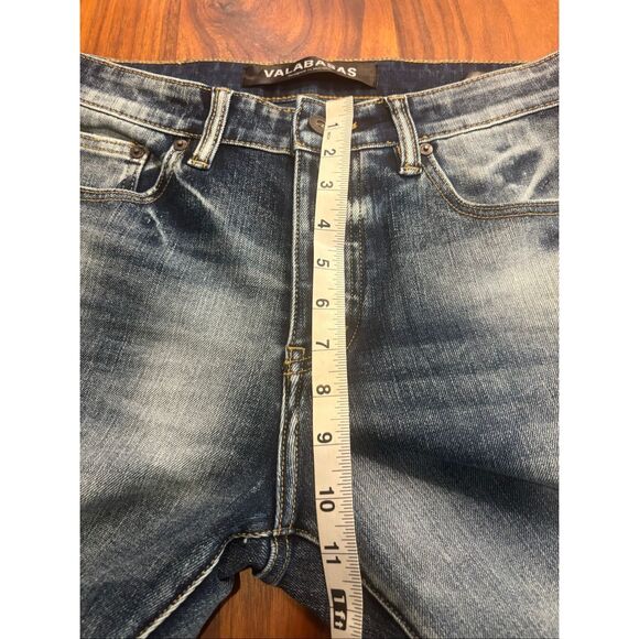 Valabasas Men’s Blue Denim Mid-Rise Button Fly Skinny Jeans Light Wash Size 32 - Picture 4 of 8